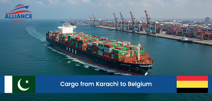 cargo from karachi to belgium