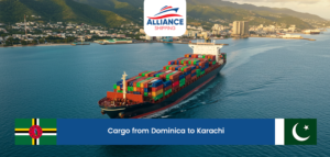 cargo from dominica to karachi