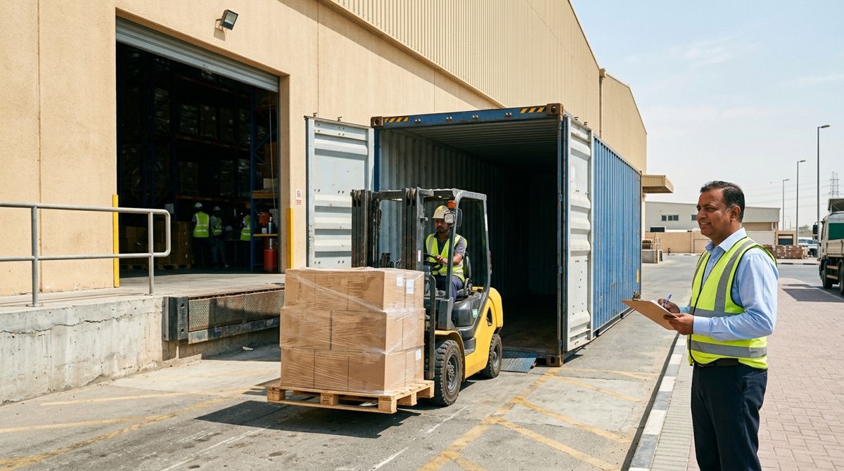 First import shipment arriving at a Dubai warehouse after getting an import export code